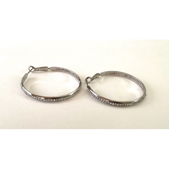 Zaxie Play it By Ear Pavé Hoop Earrings - Picture 2 of 4